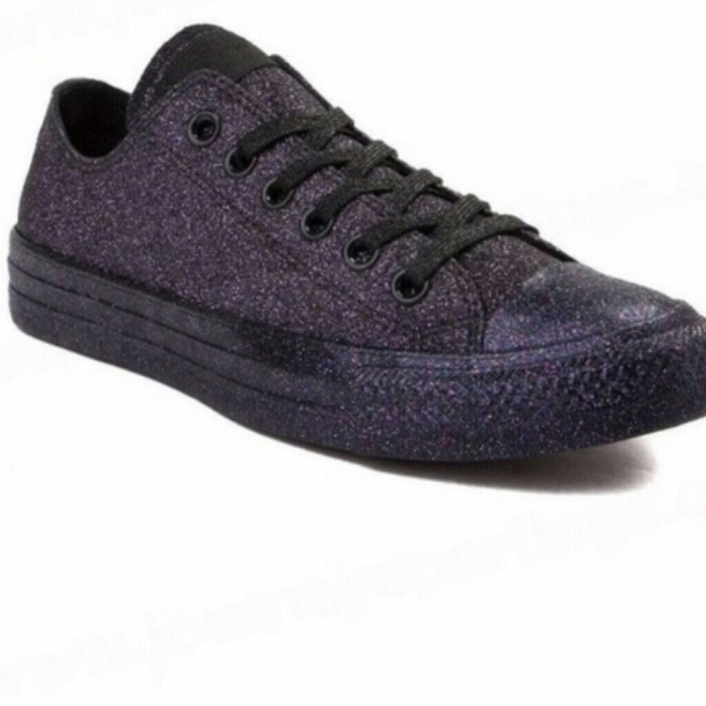 New Purple Glitter Converse Black